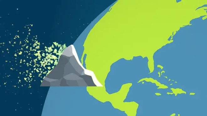 Thiên thạch có kích thước bằng đỉnh Everest