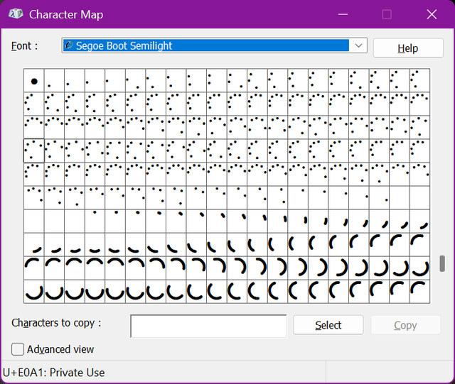 Vòng tròn xoay gồm nhiều ký tự khác nhau được kết hợp lại tạo thành hiệu ứng chuyển động.