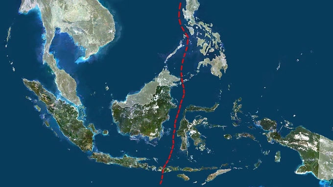 duong-wallace-1 Đường Wallace, đường đỏ đứt đoạn, được ví như một hàng rào sinh học