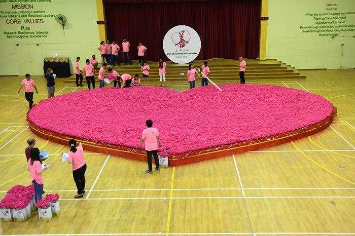 Hoa nhân tạo lớn nhất được làm từ 41,249 bông hoa