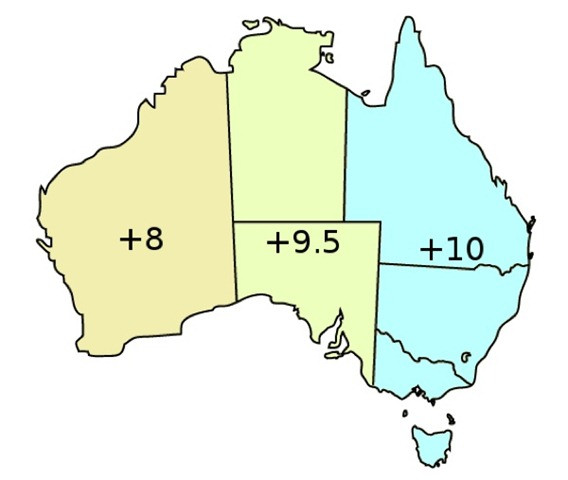 mui-gio-2-1 Tại 1 nơi ở Australia, vì lý do cạnh tranh kinh doanh nên phải điều chỉnh chênh lệch thêm 30 phút.