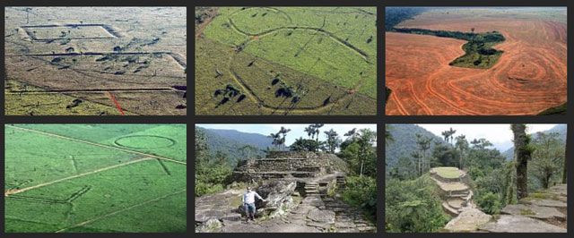 Khoảng 450 geoglyph, chủ yếu có hình dạng hình học đơn giản - hình vuông